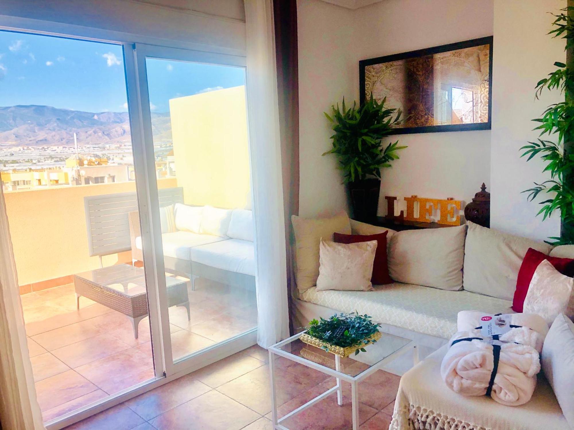 Atico Deluxe Entre Centro Y Playa Salinas Con Terraza, Wifi, Piscina Climatizada, Gym, Sauna Y Garaje -Smart Tv Roquetas de Mar Buitenkant foto